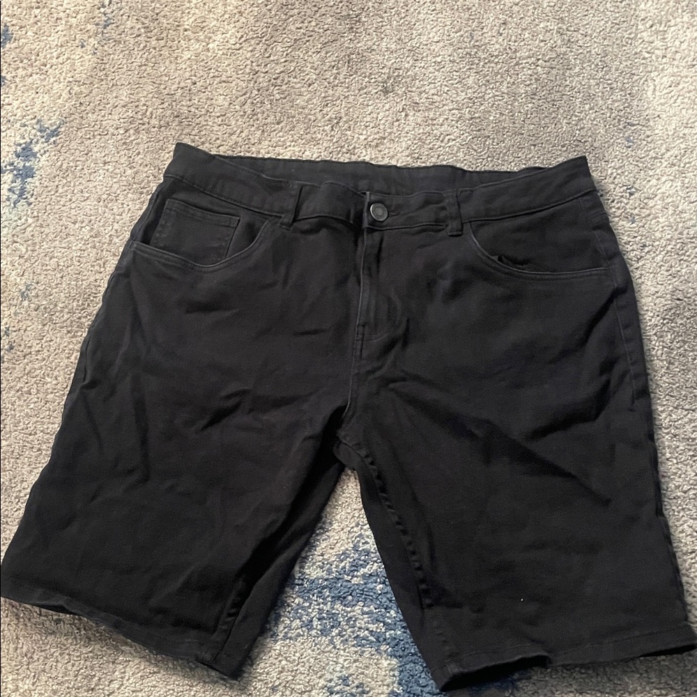 Stylish Black Men's Flat Front Shorts